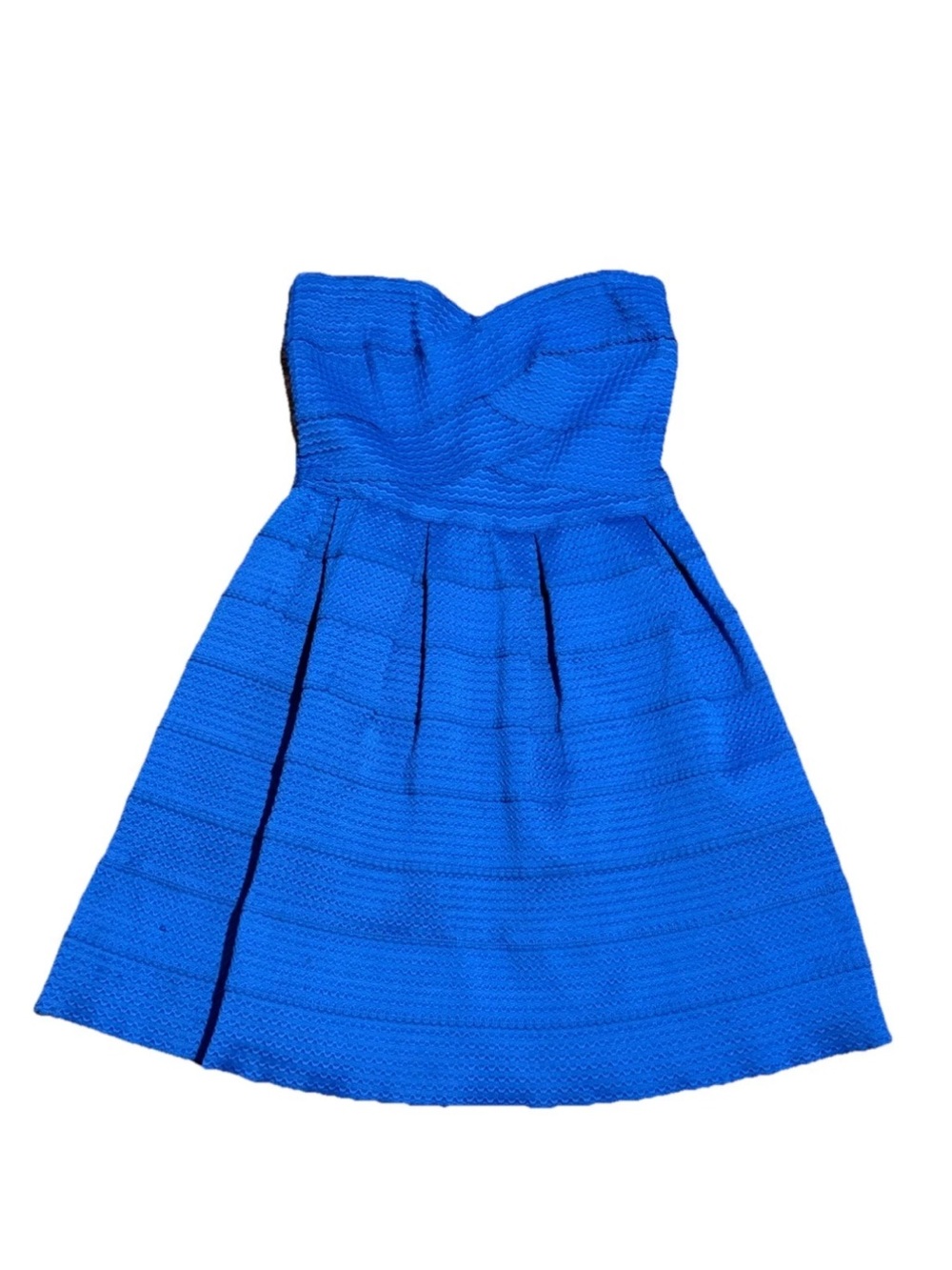 B Darlin Strapless Royal Blue Textured Fit-and-Flare Dress